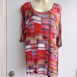 Velvet Brand Multicolored Scoop Neck Tee Shirt Size M